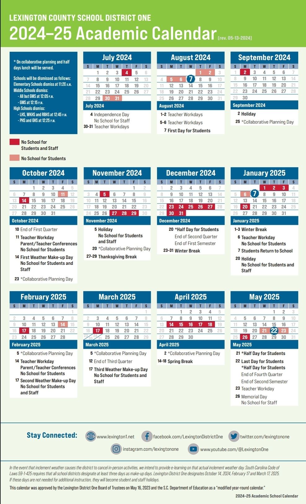  24 25 academic calendar